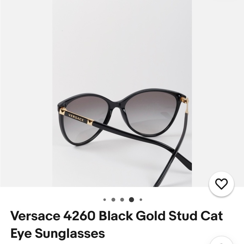 Versace 4260 Black Gold Stud Cat Eye Prescription Sunglasses, used